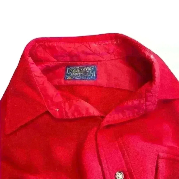 PENDLETON Rare Tie Front Top with Elbow Patches - Red ❤️ - Picture 4 of 13
